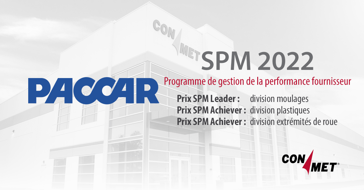 ConMet reçoit le prix PACCAR SPM pour ses trois divisions